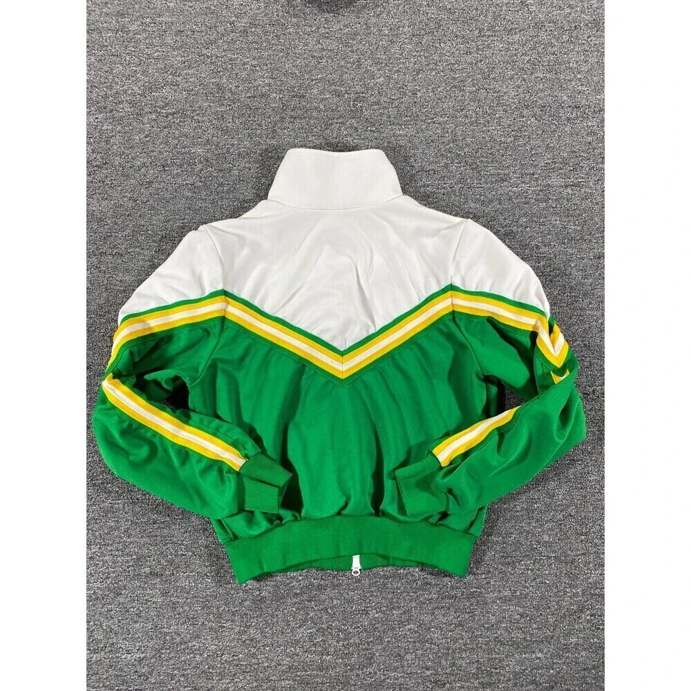 VINTAGE Dehen Jacket Green Full Zip Cheer Leader Lettermen Varsity Mens Medium - Picture 2 of 12